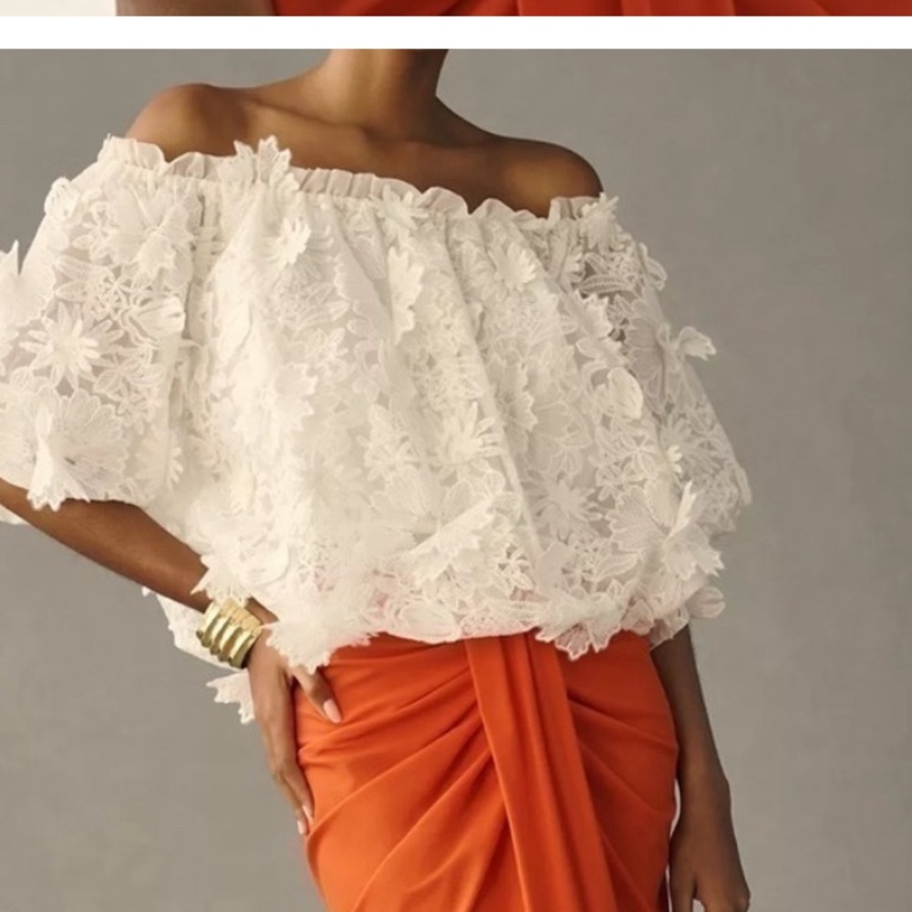 Elegant White Lace Off-Shoulder Top